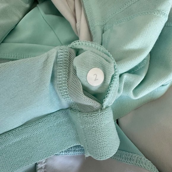 Lululemon Run Make It Count Tank Top Halter Neck Back Cutout White Mint Color S2 - Picture 6 of 9